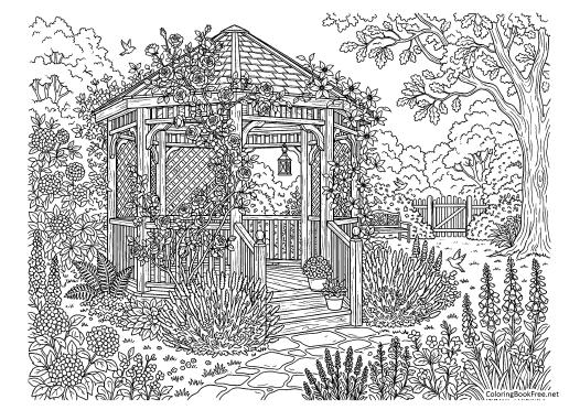 Image of the botanical_floral_gardens273 coloring page