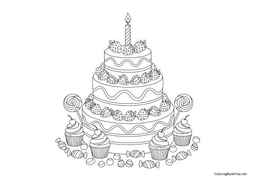 Image of the cakes_sweets254 coloring page