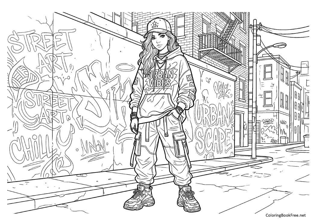 Image of the fashion_modern_style203 coloring page