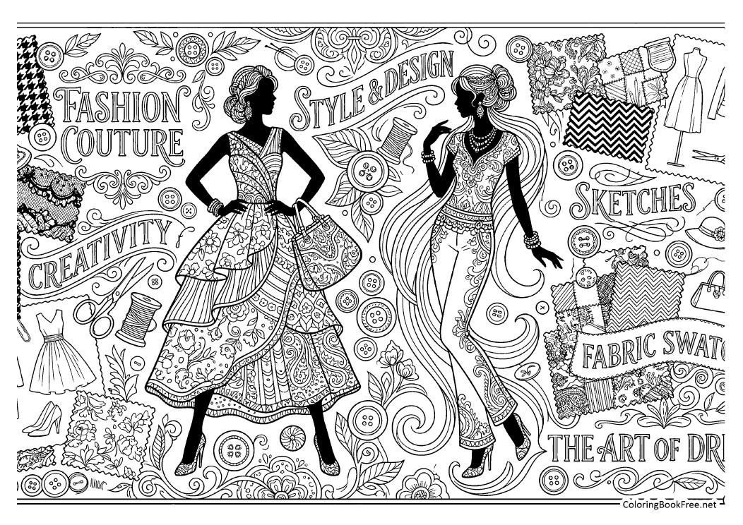Image of the fashion_modern_style205 coloring page