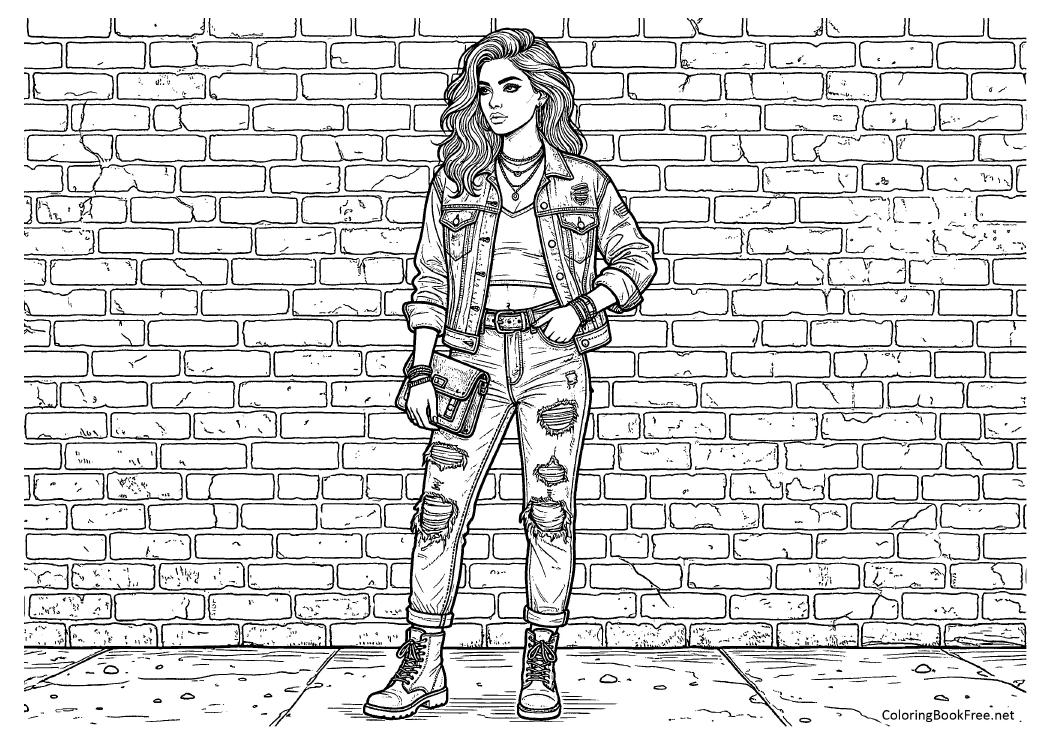 Image of the fashion_modern_style207 coloring page